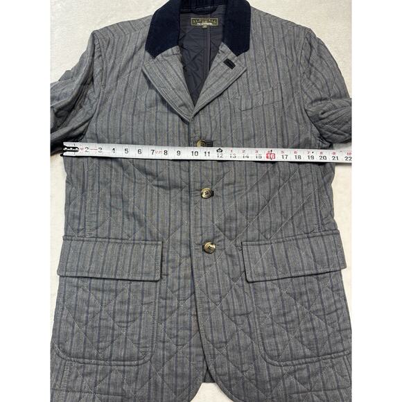 J.L. Powell Men’s Quilted Gray Lakenheath Field Jacket Suede/Corduroy Trim Sz M - Picture 5 of 8